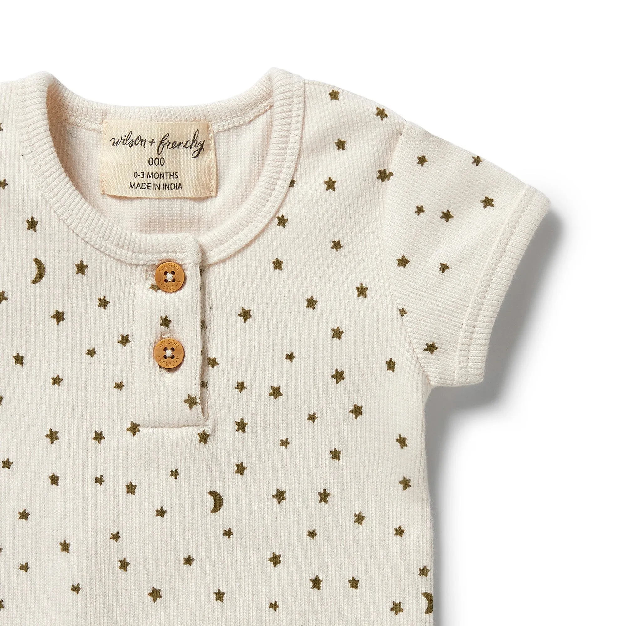 Organic Rib Henley Tee- Chasing the Moon